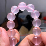 Pink Rose Quartz Round Beads Bracelet 10mm