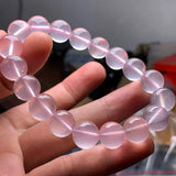 Pink Rose Quartz Round Beads Bracelet 10mm