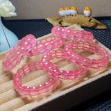 Pink Rose Quartz Gemstone Bracelet Bangle 14x10mm Beads