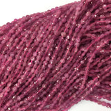 Pink Tourmaline Hand Cut Coin Beads Necklace or Bracelet 4mm 5mm 6mm