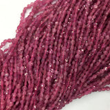 Pink Tourmaline Hand Cut Coin Beads Necklace or Bracelet 4mm 5mm 6mm