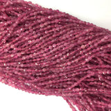 Pink Tourmaline Hand Cut Coin Beads Necklace or Bracelet 4mm 5mm 6mm