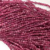 Pink Tourmaline Hand Cut Coin Beads Necklace or Bracelet 4mm 5mm 6mm