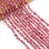 Pink Tourmaline Chip Beads for DIY Jewelry Making 15''
