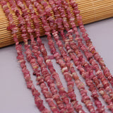 Pink Tourmaline Chip Beads for DIY Jewelry Making 15''