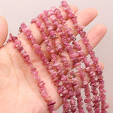 Pink Tourmaline Chip Beads for DIY Jewelry Making 15''