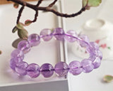 Purple Amethyst Quartz Bracelet Round Beads 8mm 10mm 12mm