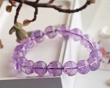 Purple Amethyst Quartz Bracelet Round Beads 8mm 10mm 12mm