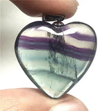 Rainbow Fluorite Heart Necklace Pendant Gemstone Jewelry