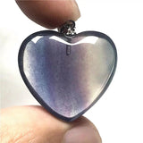 Rainbow Fluorite Heart Necklace Pendant Crystal Jewelry