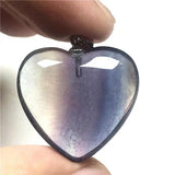 Rainbow Fluorite Heart Necklace Pendant Crystal Jewelry