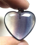 Rainbow Fluorite Heart Necklace Pendant Crystal Jewelry
