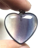 Rainbow Fluorite Heart Necklace Pendant Crystal Jewelry