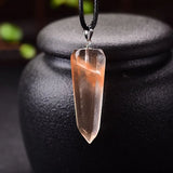 Red Crystal Pendant 30-20mm Wand Point Shape Jewelry Necklace