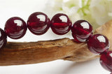Red Garnet Bracelet Round Crystal Bead Jewelry Women AAAAA