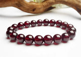 Red Garnet Bracelet Round Crystal Bead Jewelry Women AAAAA