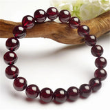 Red Garnet Bracelet Round Crystal Bead Jewelry Women AAAAA