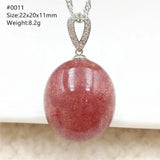 Natural Red Ice Strawberry Quartz Pendant 22x20x11mm For Women