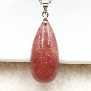 Red Ice Strawberry Quartz Pendant for Women