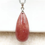 Red Ice Strawberry Quartz Pendant for Women