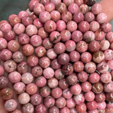 Natural Rhodonite Stone Beads 6/8/10mm Round Loose No Dyed Rhodochrosite Bead