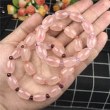 Rose Quartz Crystal Bracelet Lady Luck Gift 14x12mm Beads Jewelry