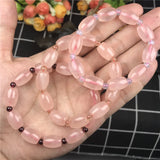 Rose Quartz Crystal Bracelet Lady Luck Gift 14x12mm Beads Jewelry