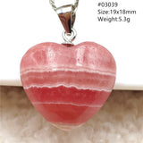Natural Rose Rhodochrosite Pendant Heart Red Rhodochrosite Love Bead