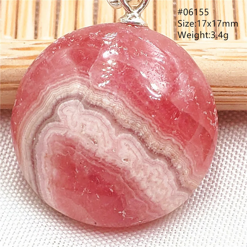 Natural Rose Rhodochrosite Pendant Heart Red Rhodochrosite Love Bead