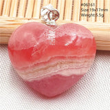 Natural Rose Rhodochrosite Pendant Heart Red Rhodochrosite Love Bead