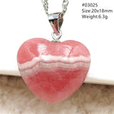 Natural Rose Rhodochrosite Pendant Heart Red Rhodochrosite Love Bead