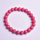 Rose Rhodonite Gemstone Bead Stretch Bracelet 8mm