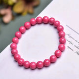 Rose Rhodonite Gemstone Bead Stretch Bracelet 8mm
