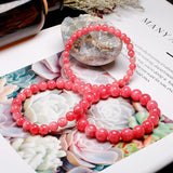 Rhodonite Round Beads For Quartz Rhodochrosite Bracelet
