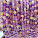 7 Crystal Stone Beads 4/6/8/10MM Round Gemstone Bead for DIY Bracelet 15''