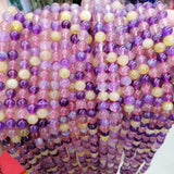 7 Crystal Stone Beads 4/6/8/10MM Round Gemstone Bead for DIY Bracelet 15''