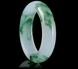 Natural Floating Green Flower Quartzite Jade Bangle Jewelry
