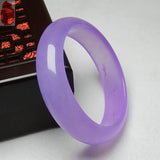 Hand-Carved Natural Violet Jade Bangle Bracelet