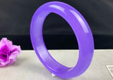 Hand-Carved Natural Violet Jade Bangle Bracelet