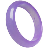 Hand-Carved Natural Violet Jade Bangle Bracelet