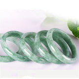 Green Jade Bangle Bracelet Chinese Hand-Carved Charm Jewelry Men Women