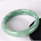 Green Jade Bangle Bracelet Chinese Hand-Carved Charm Jewelry Men Women