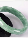 Green Jade Bangle Bracelet Chinese Hand-Carved Charm Jewelry Men Women
