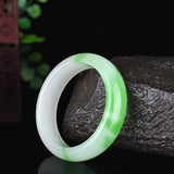 Hand-Carved Green Jade Bangle Bracelet Charm