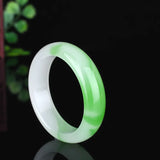 Hand-Carved Green Jade Bangle Bracelet Charm
