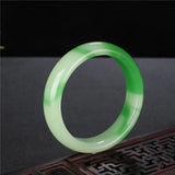 Hand-Carved Green Jade Bangle Bracelet Charm