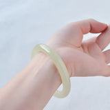 Natural Jade Bangle Bracelet Lucky Amulet Hand-carved Charm Jewellery