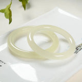 Natural Jade Bangle Bracelet Lucky Amulet Hand-carved Charm Jewellery
