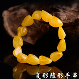 Yellow Amber Oval Beads Bracelet 8mm Healing Gemstone Jewelry