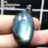Yellow Light Labradorite Pendant Jewelry Oval Crystal Silver Beads Moonstone